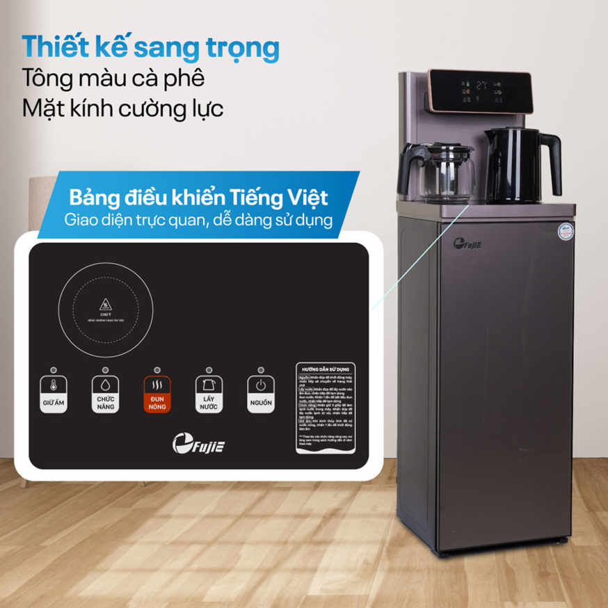 Cây nước nóng lạnh kết hợp bàn pha trà và cafe Fujie TB245